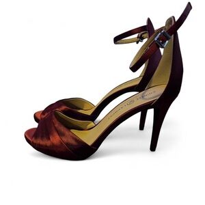 Chinese Laundry Deep Red Burgundy Satin Heels